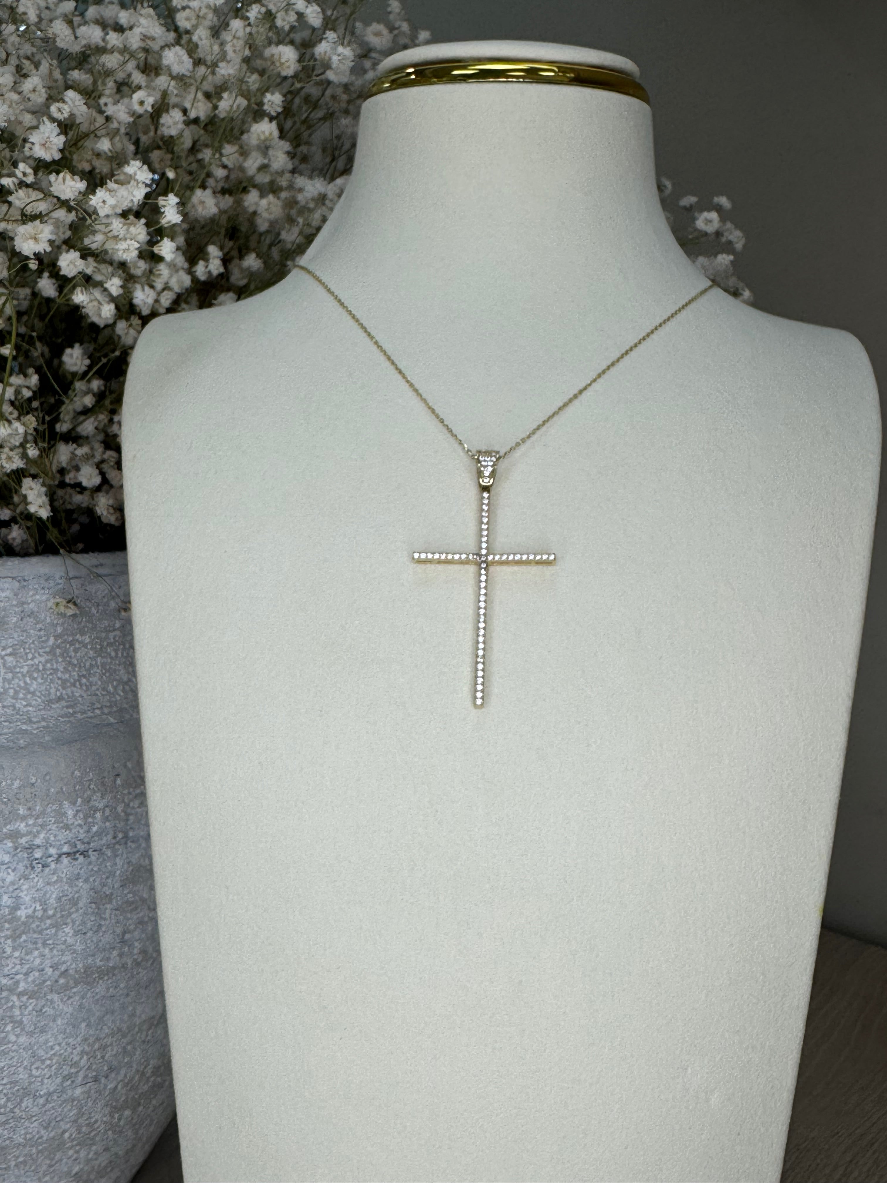 14k Gold chain with 10k cross pendant