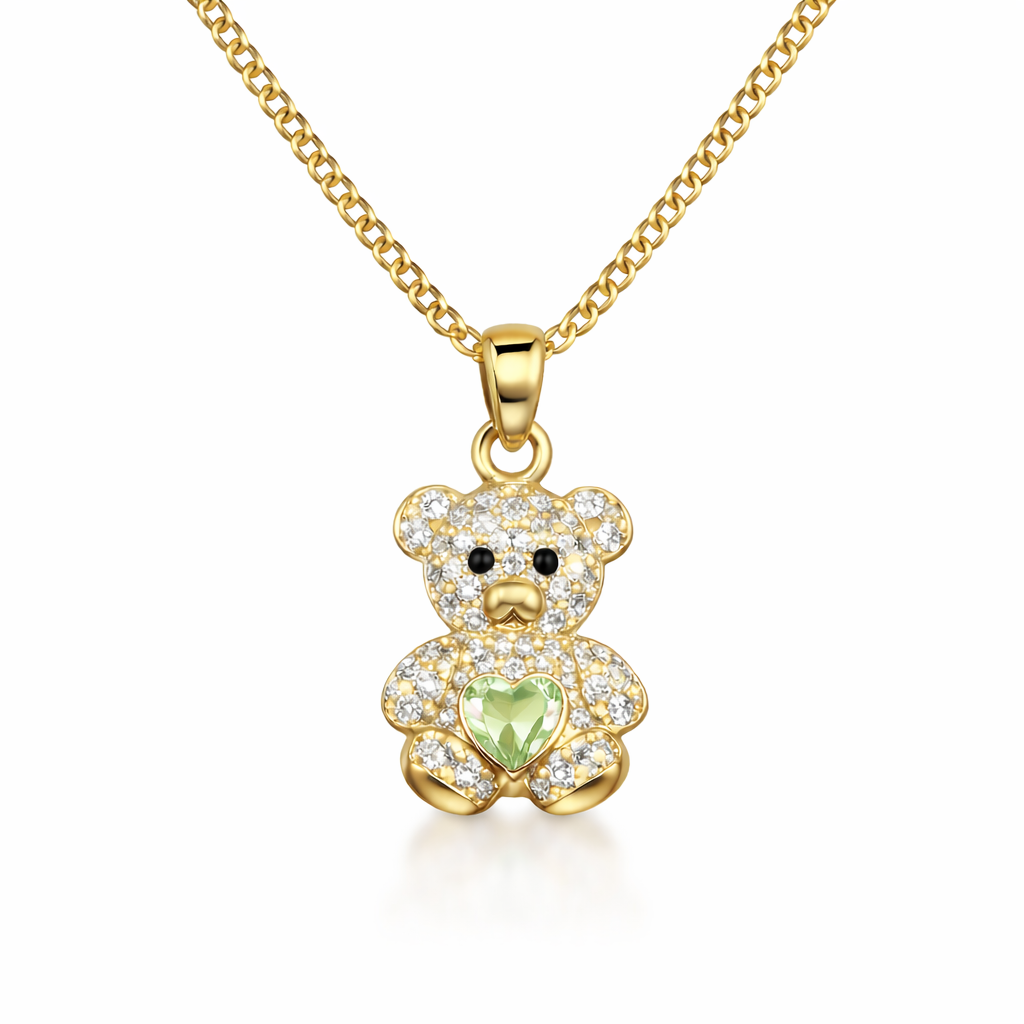 10K Gold Teddy Green Heart necklace