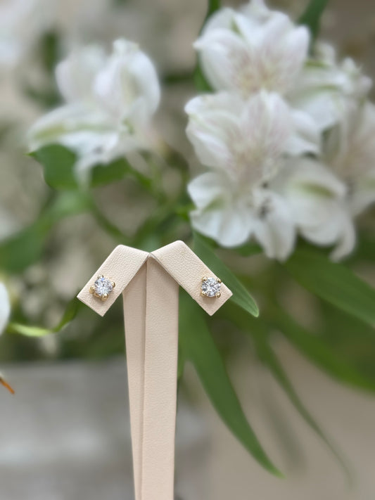 14k Gold Diamond Earrings