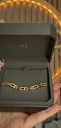 18k Gold Paperclip Mes Bracelet