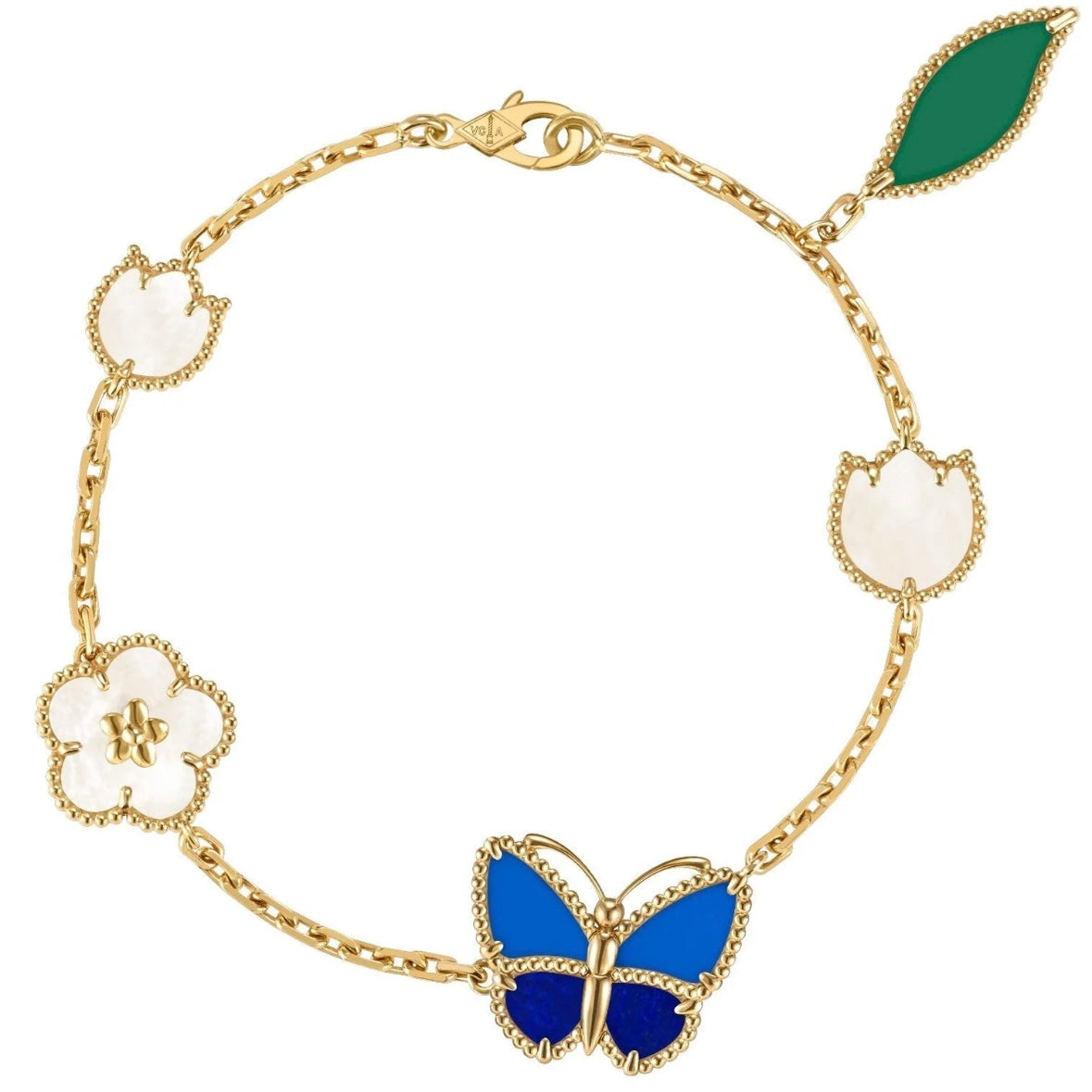 18k Gold Blue butterfly bracelet