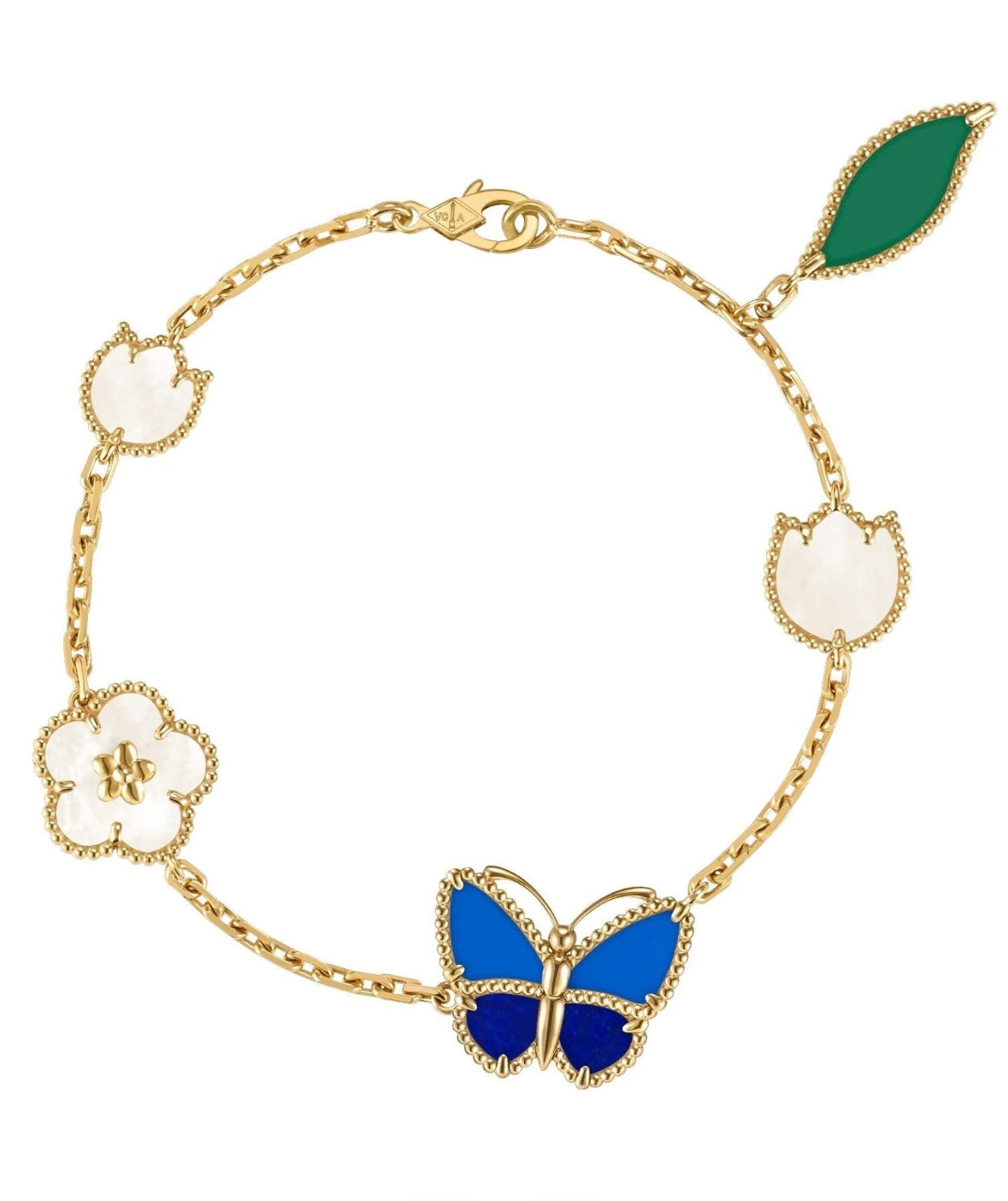 18k Gold Blue butterfly bracelet