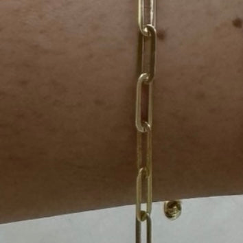 14k Gold paper clip simple bracelets