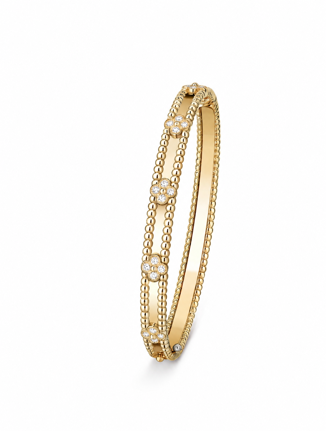 18k Gold Fleur Diamond Bangle