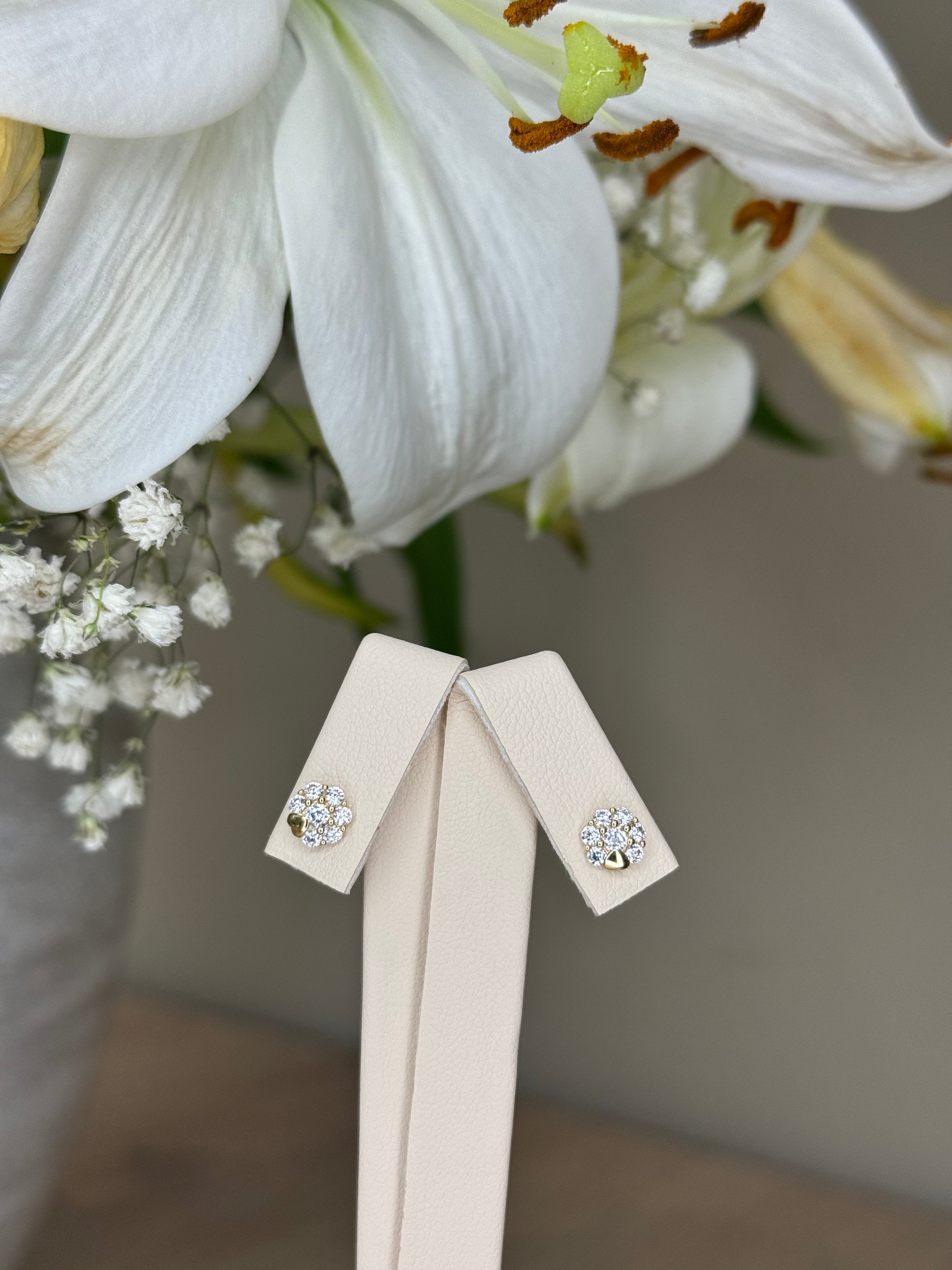 14k Gold Floral Breeze Earrings small