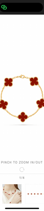 18k Gold Carnelian red Bracelet