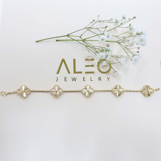 18k Gold Clover Bracelet
