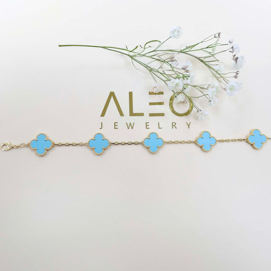 18k Gold Turquoise Bracelet