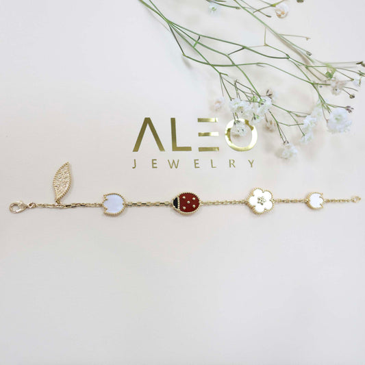 18k Gold Lucky Spring Ladybug Bracelet