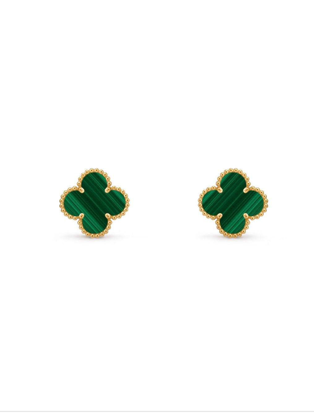 18k Gold Malachite Earrings