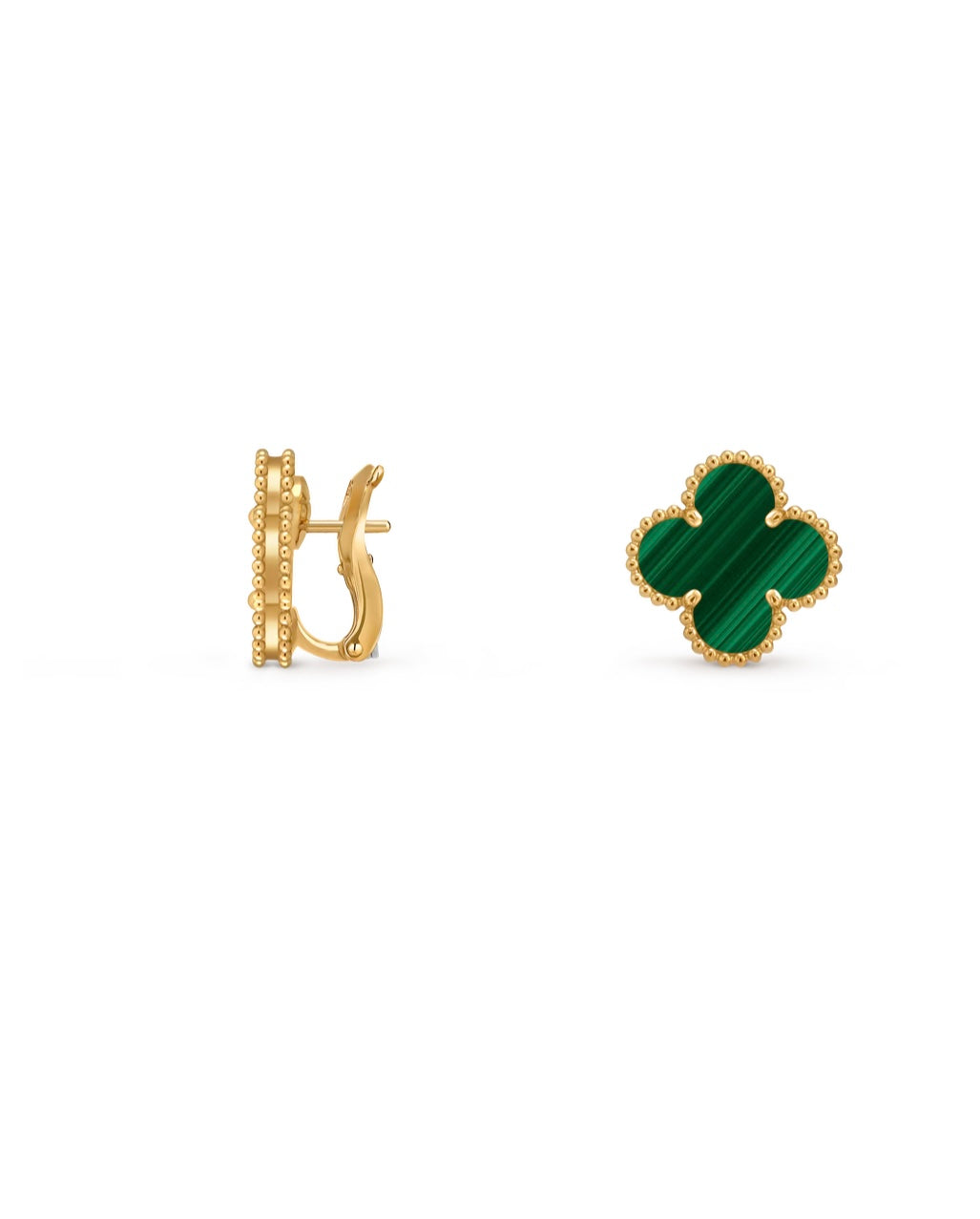 18k Gold Malachite Earrings