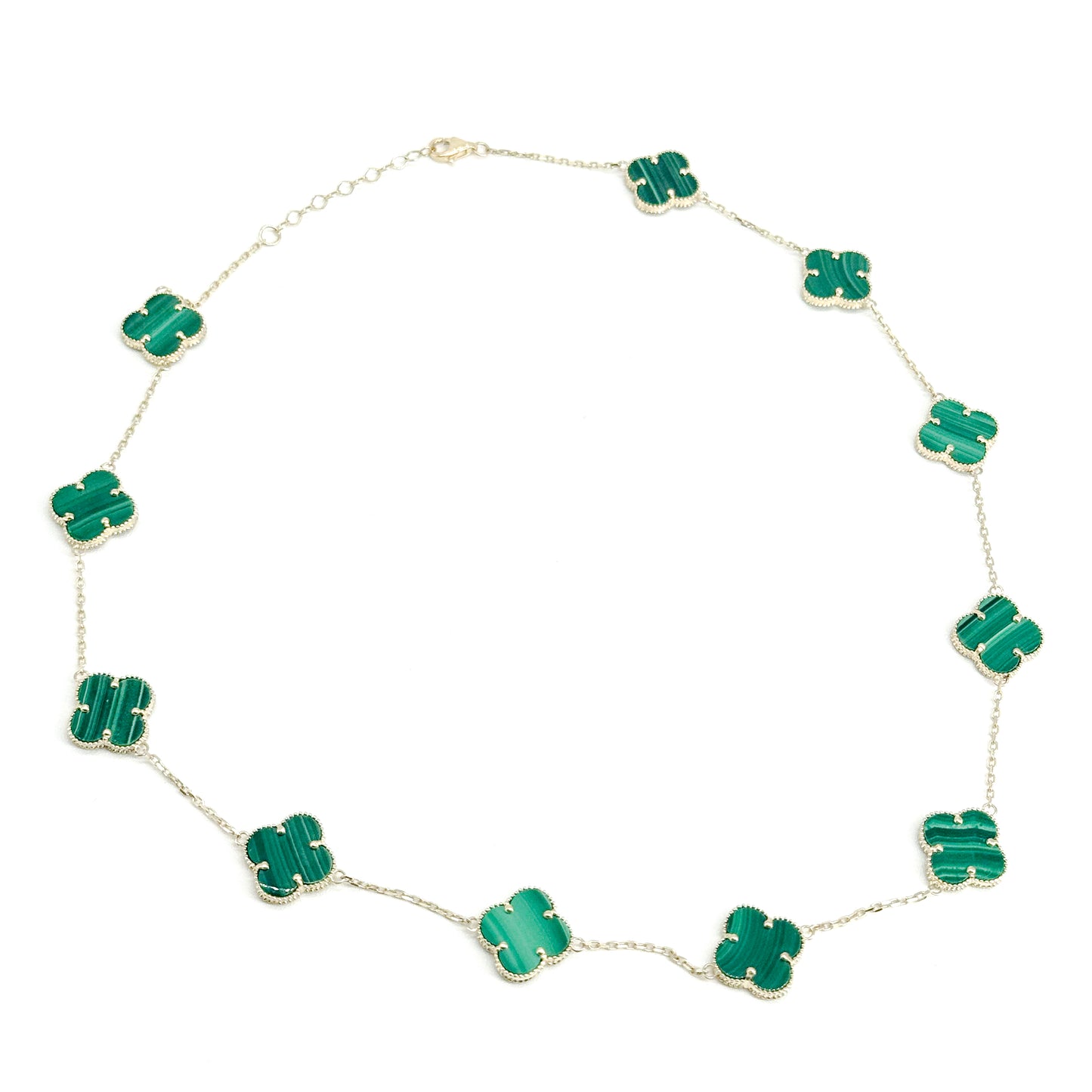 10k Gold Eleven Clover Necklace VC style