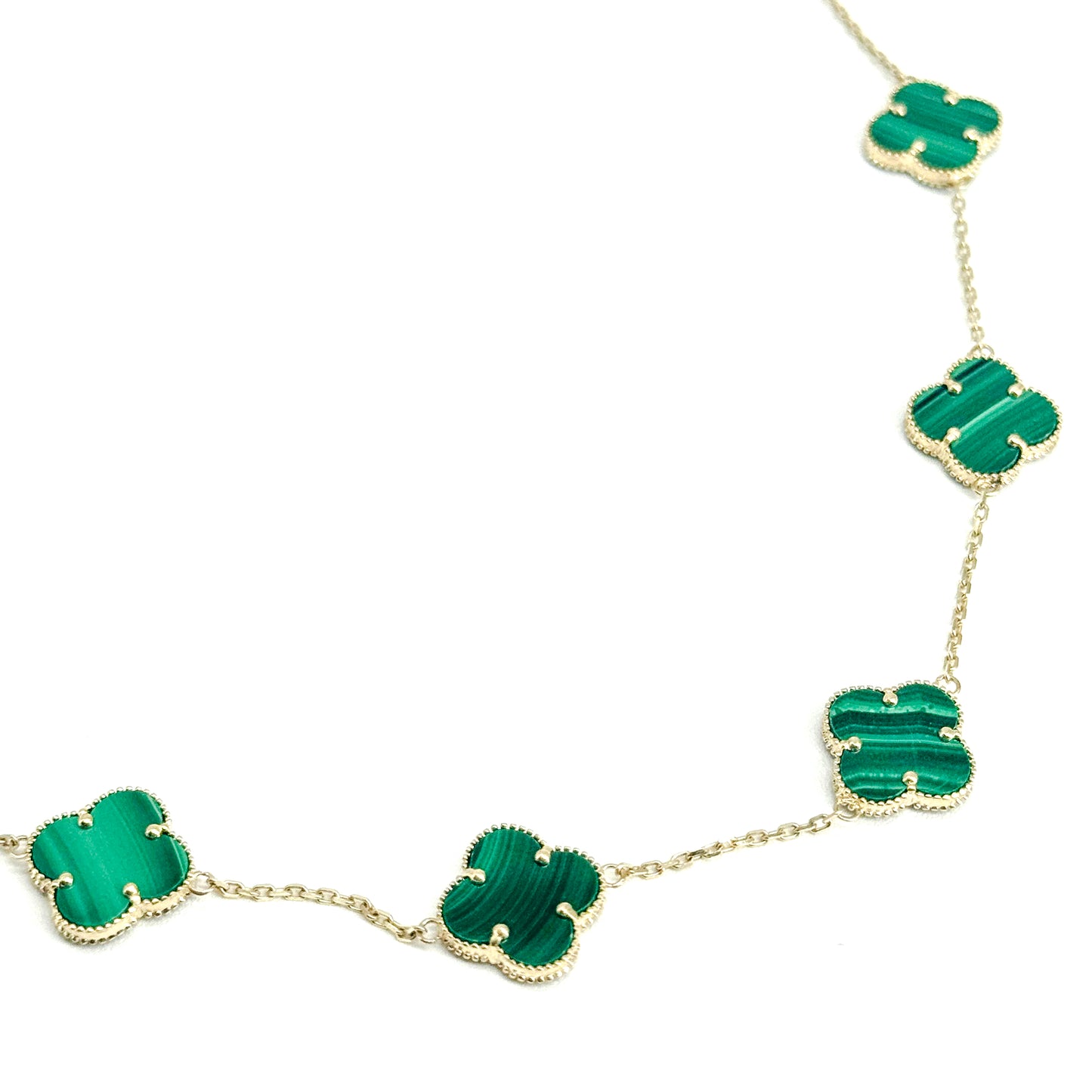 10k Gold Eleven Clover Necklace VC style