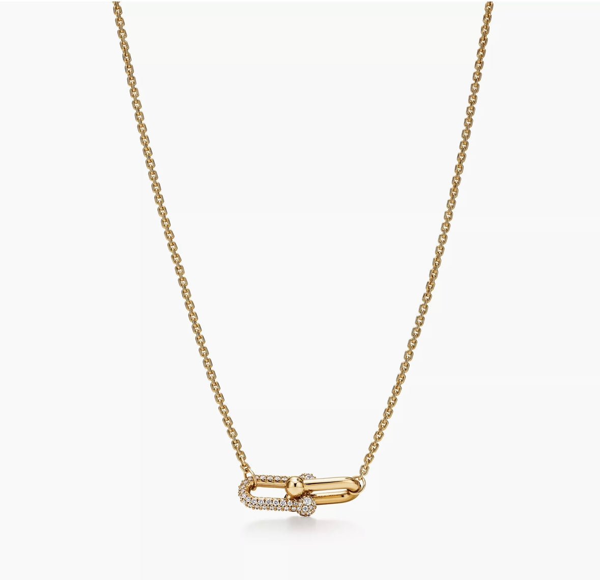 18k Gold Double link with diamonds necklace