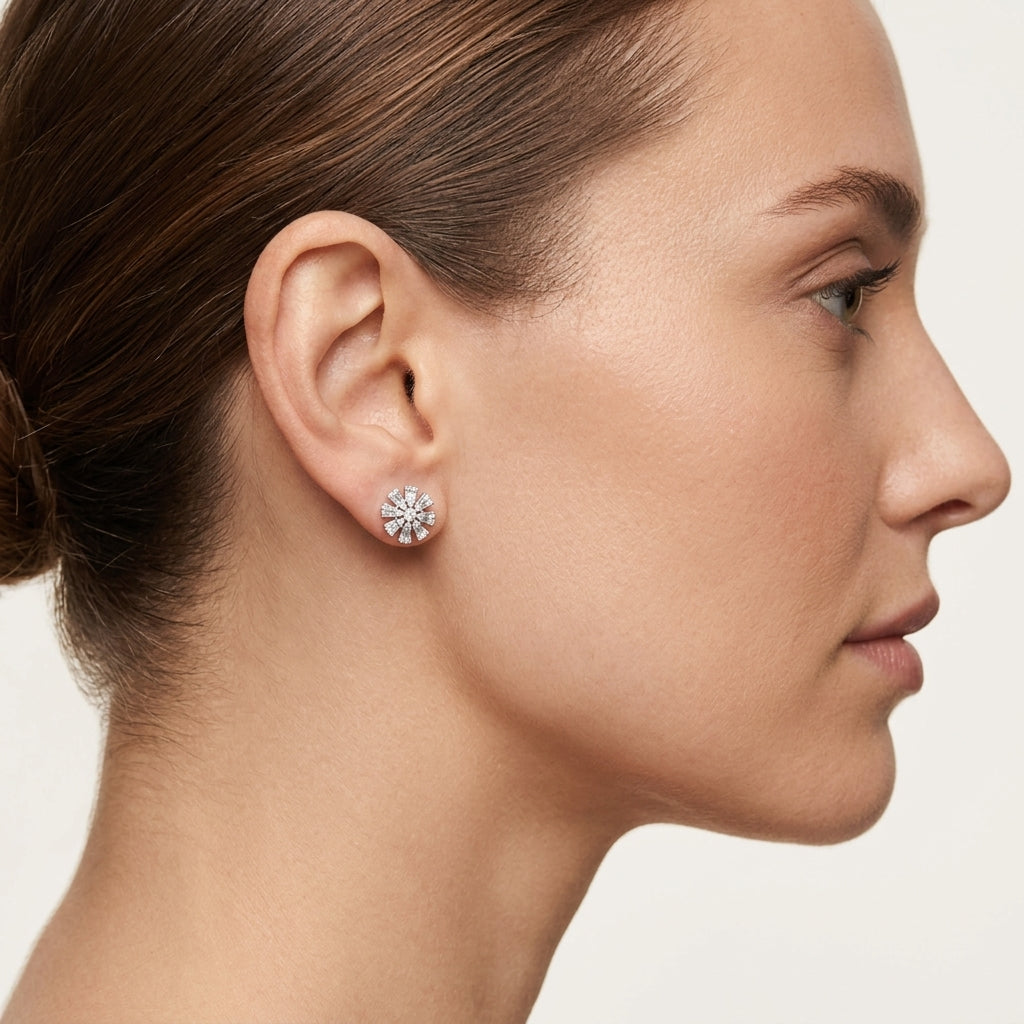 Starburst Diamond Tanzanite Earring