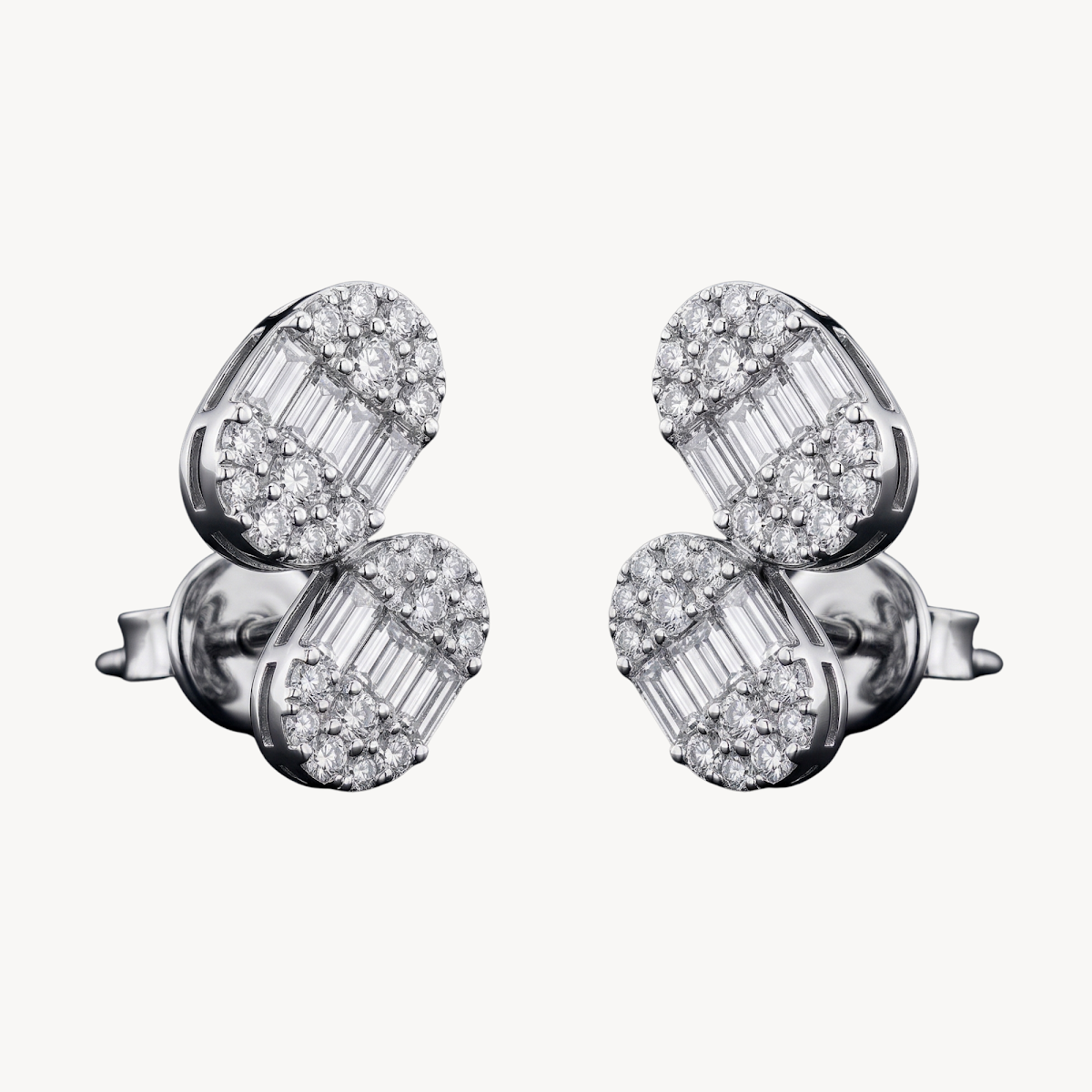 Petite Diamond Flower Cluster Stud Earrings
