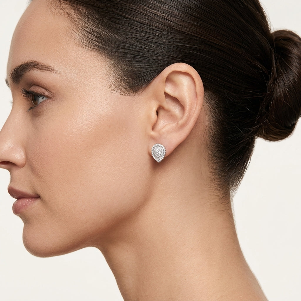 Tanzanite Pear Halo Earring