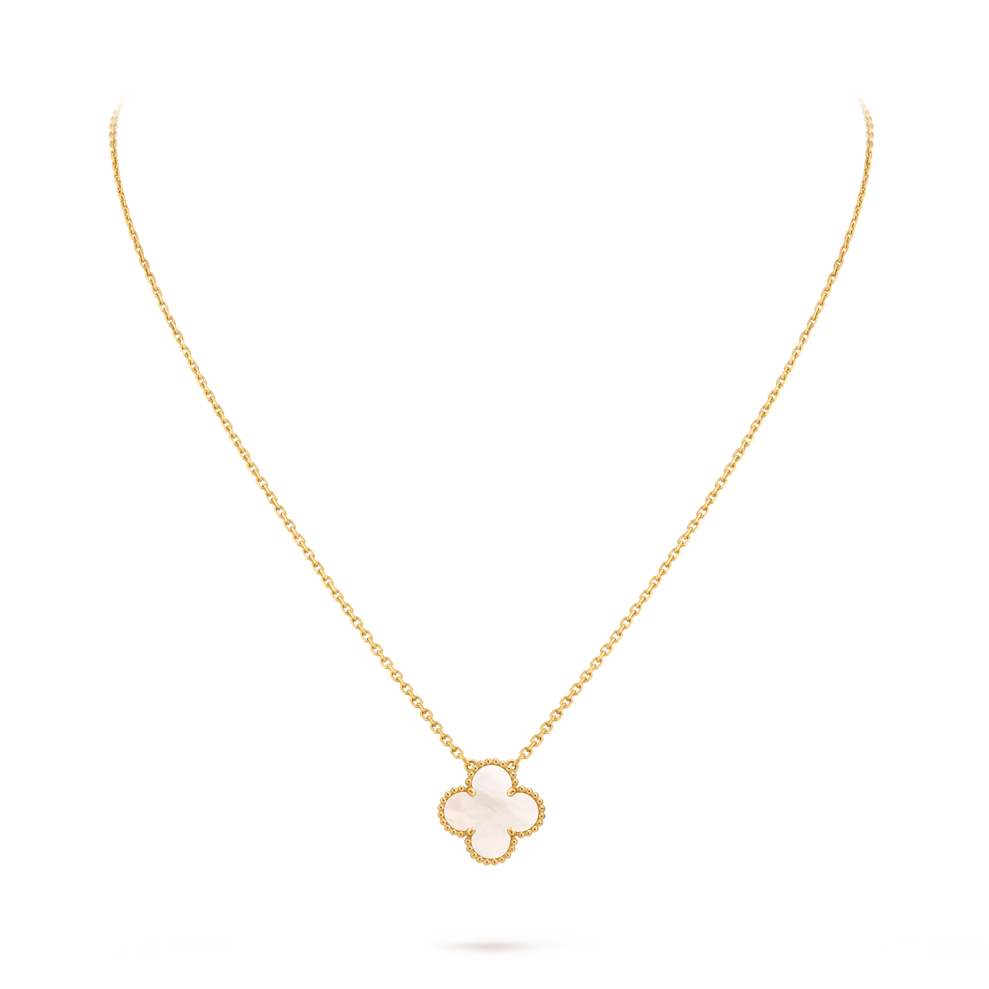 18k Gold One Clover Mother Pearl necklace