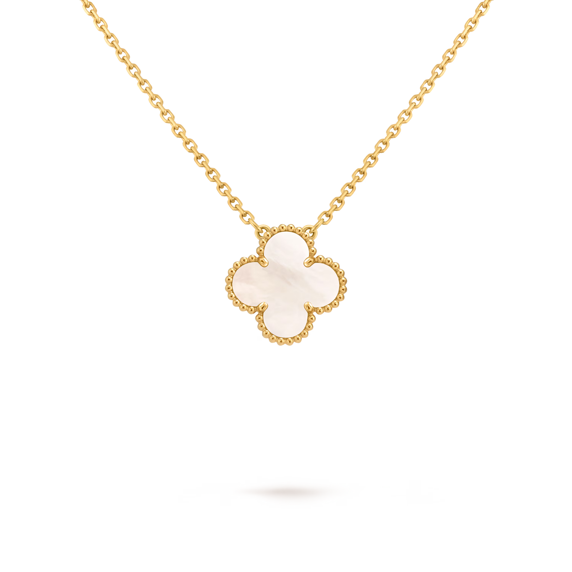 18k Gold One Clover Mother Pearl necklace