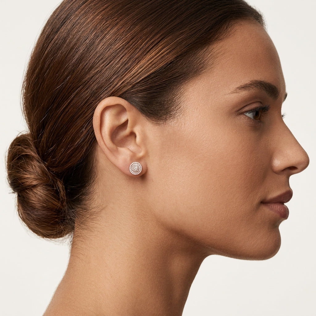 Refined Diamond Earring Rose Gold Diamond