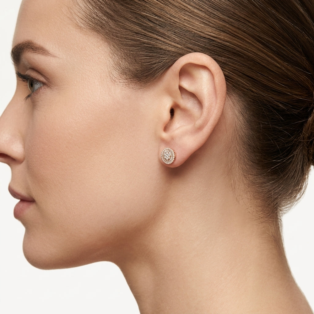 Tanzanite Double Halo Earring