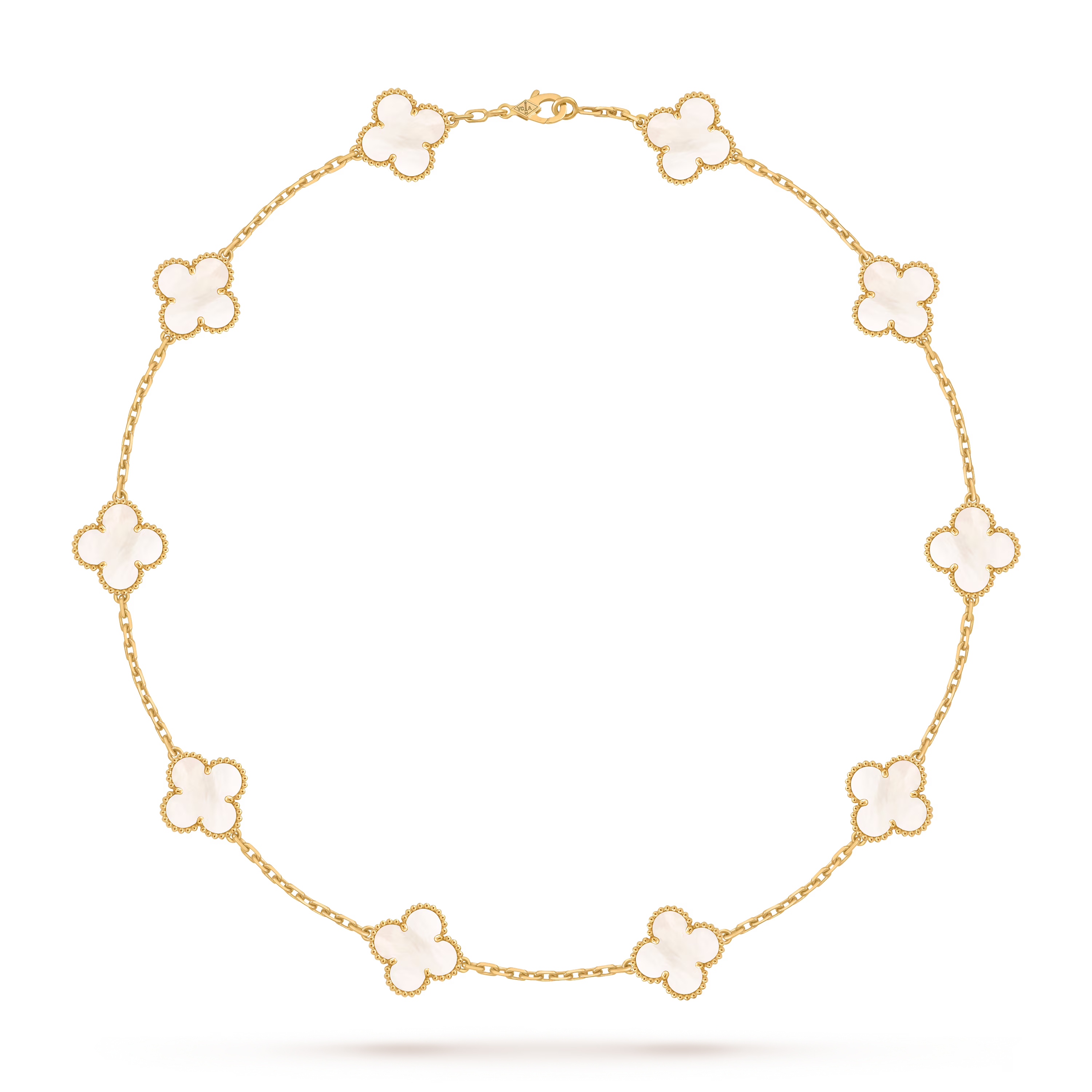 18K Gold MOP 10 Clover necklace