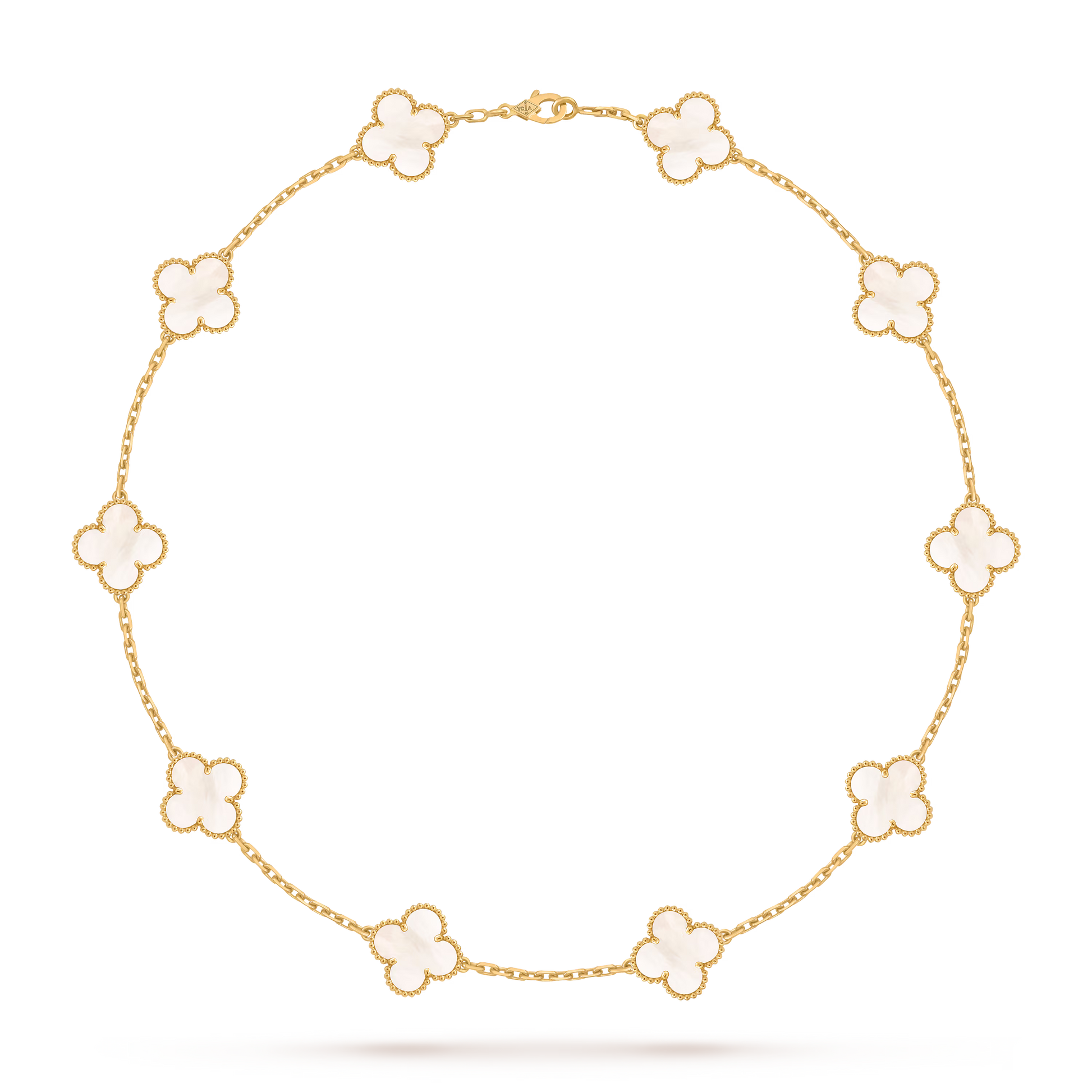 18K Gold MOP 10 Clover necklace