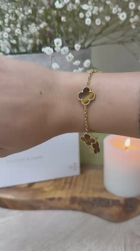 18k Gold Tiger Eye Bracelet