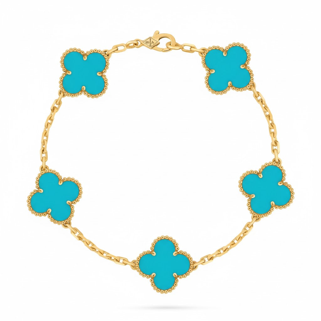 18k Gold Turquoise Bracelet